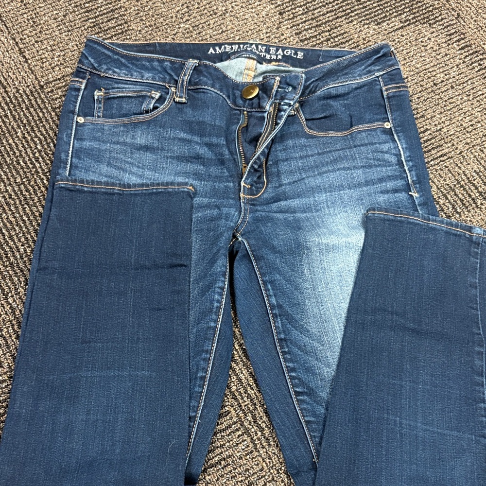 American Eagle Outfitters Women's Dark Blue Skinny Jeans